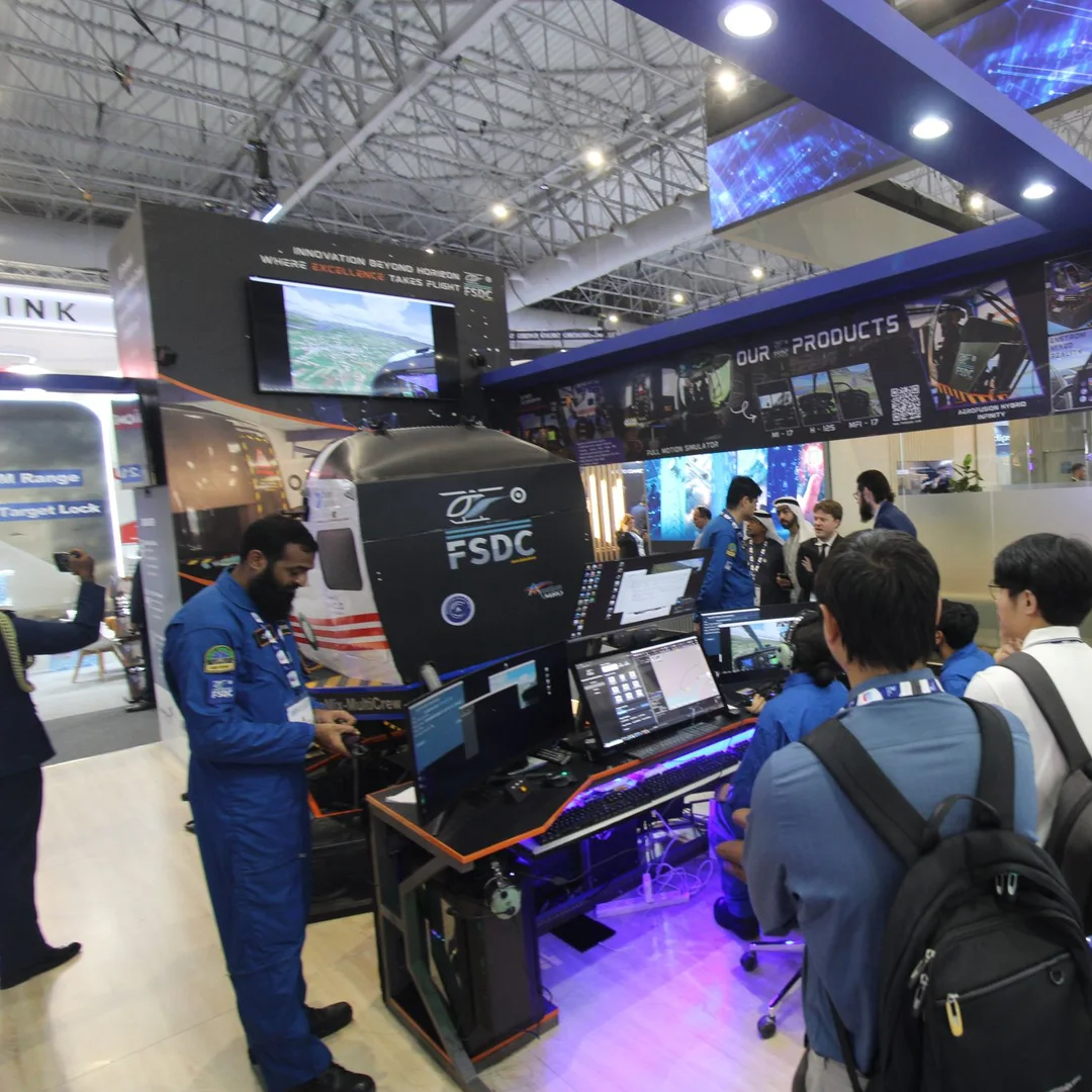 The Instructor Operating Station at the FSDC stand, Dubai Airshow 2025