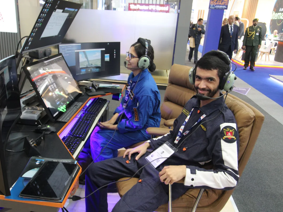 An FSDC engineer at the Instructor Operating Station, Dubai Airshow 2025