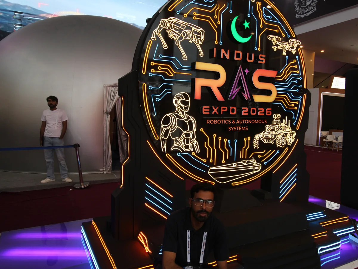 The Indus RAS Expo 2026 brand wall inside the hall
