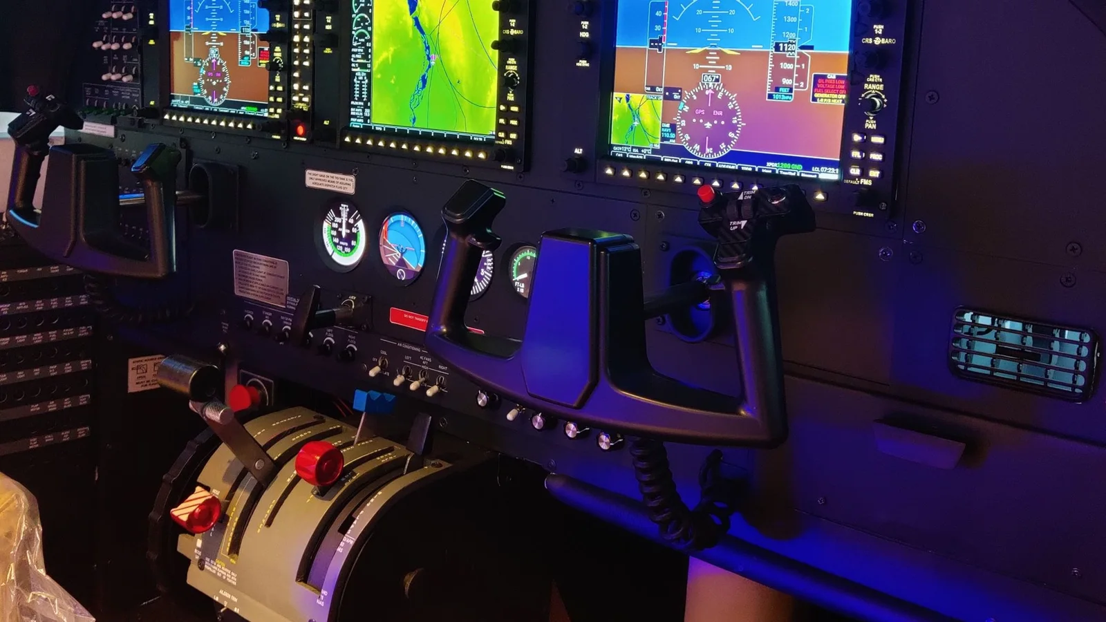 The Cessna 208 full-motion simulator flight deck built by FSDC Aerosolutions