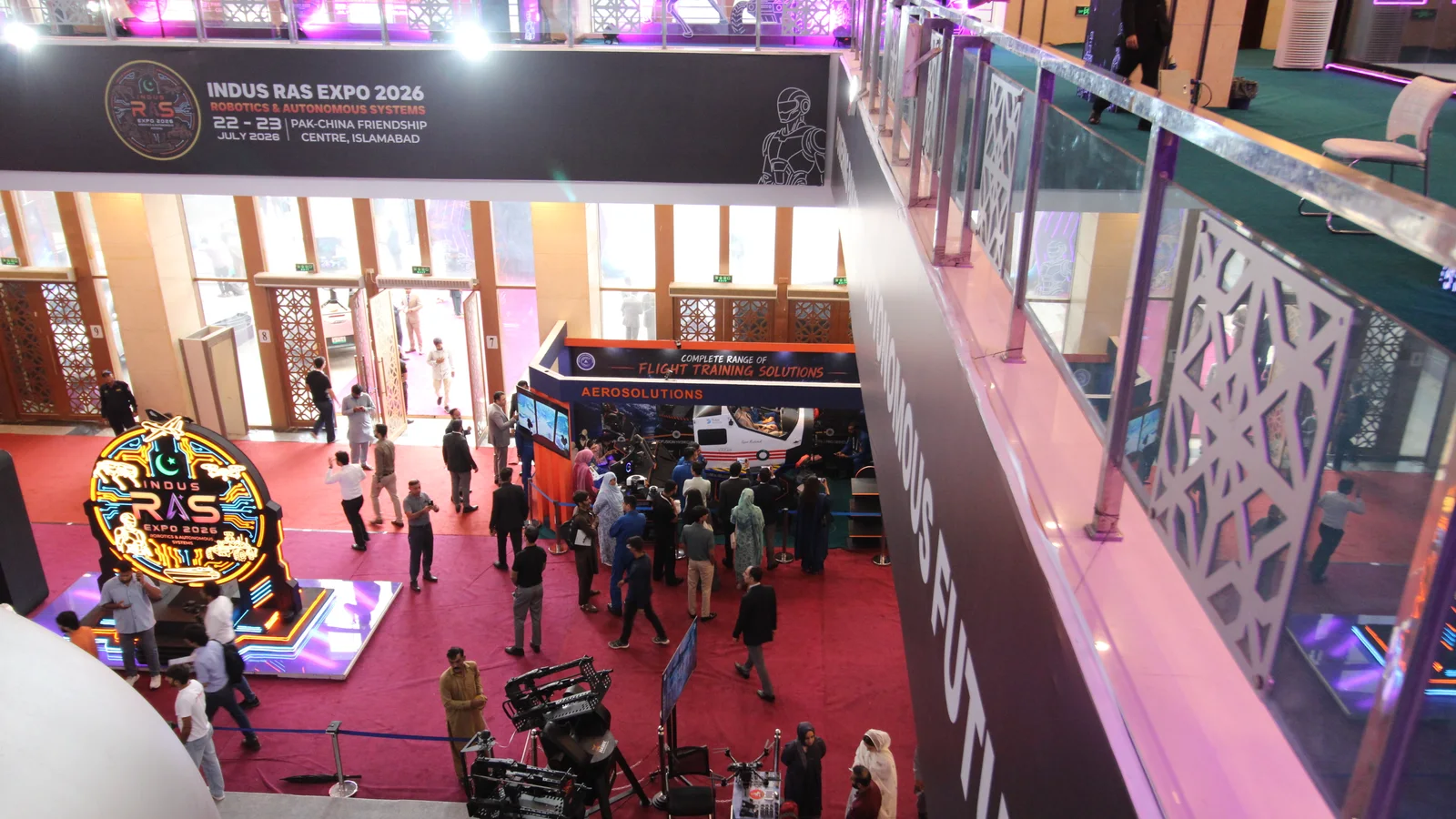 The FSDC Aerosolutions stand during an exhibition
